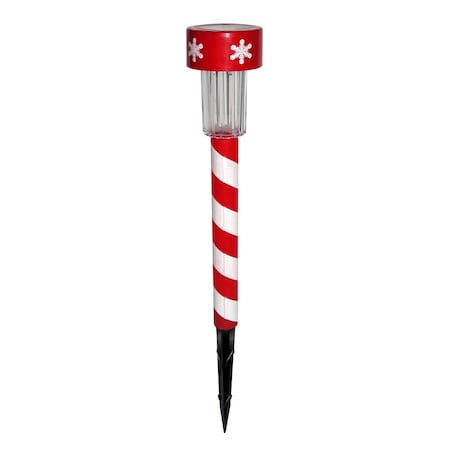 Alpine Alpine LED Cool White Solar Powered Lighted Candy Cane Stake 14 in. Pathway Decor SLZ136BB-48